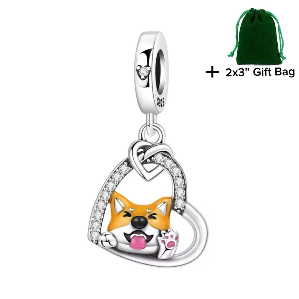 Shiba Inu Dangle Charm | 925 Silver | Brand New